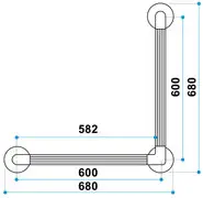 90 Angled Fluted Grabrail Dimagram 1