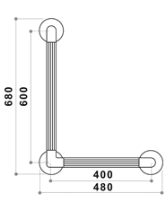 Ergogrip Angled Grabrail Dimensions 2