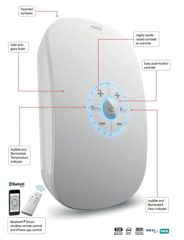 I-Care shower thermostat controls