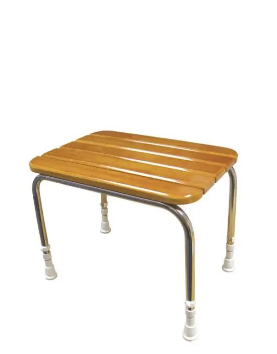 Wooden stool design shower seat