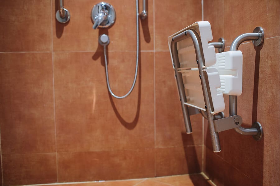 Bigstock Shower With Seat And Grab Bars 357642131