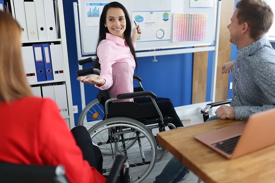 Bigstock Young Woman In Wheelchair Teac 391517714