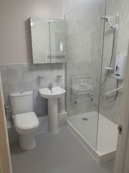 renovated bathroom designed for someone with arthritis