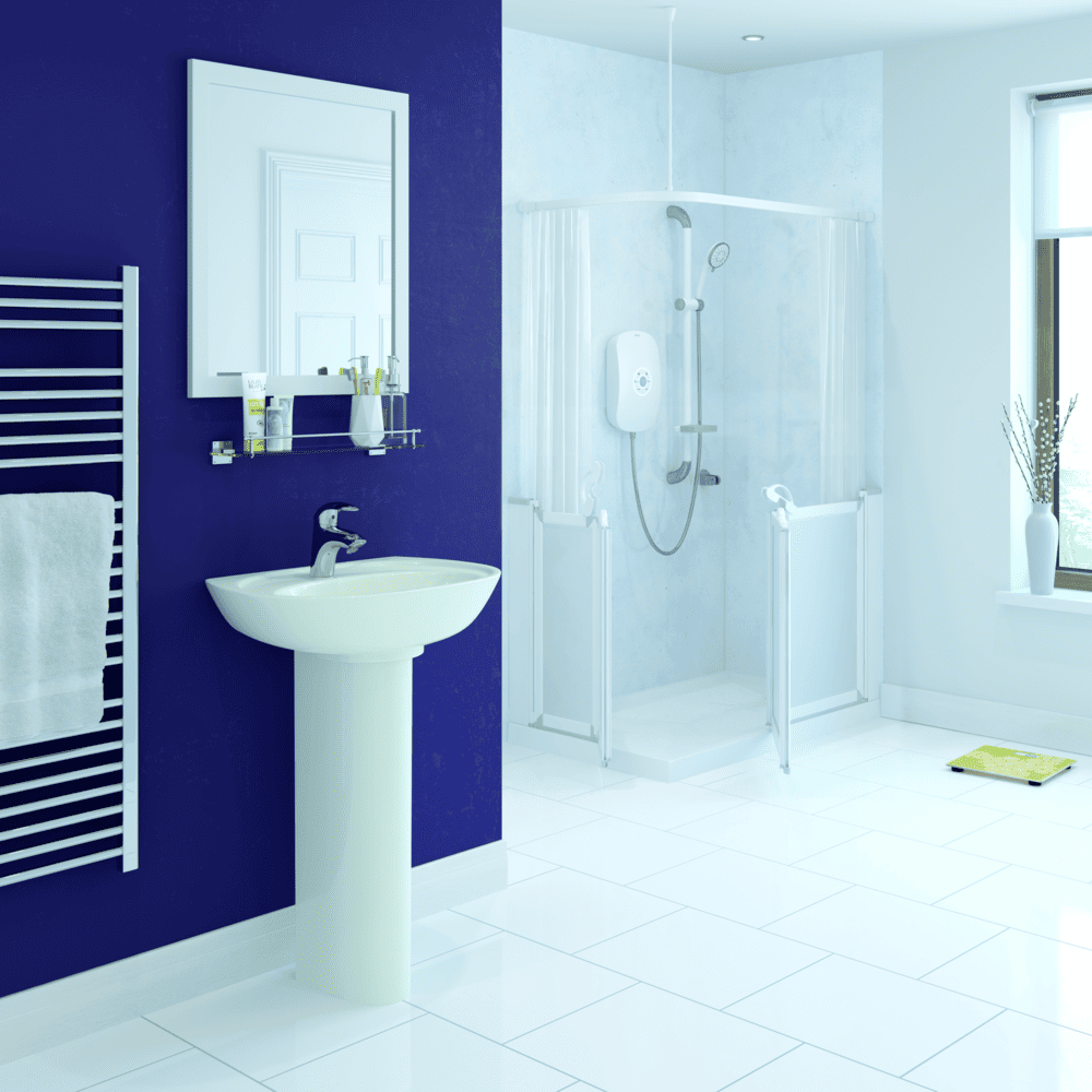 Accessible walk in shower with sulby shower tray